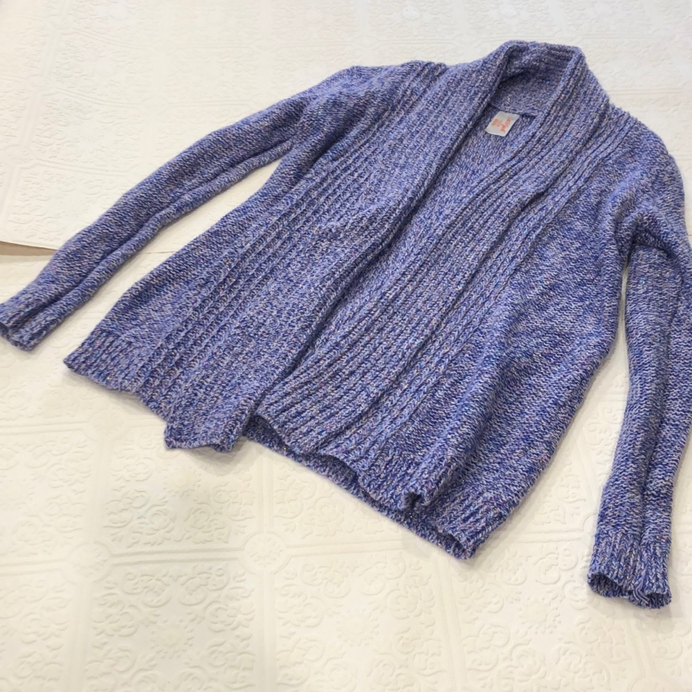 Girls cat&jack purple cardigan sweater size large